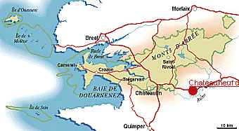 Lage des Département Finistère Lage des Département Finistère